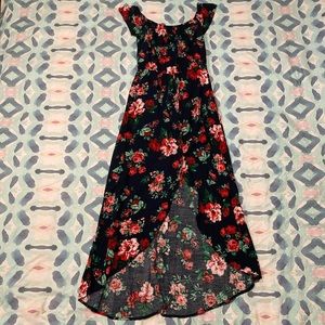 Lovely navy floral high-low romper dress size M